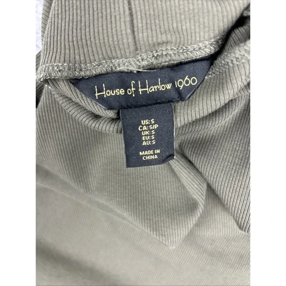 House of Harlow 1960 Dress Small Maxi Ribbed Knit Bodycon Chic Moss Green - Picture 3 of 8